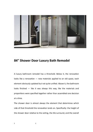 84 Inch Shower Door Luxury Bath Remodel