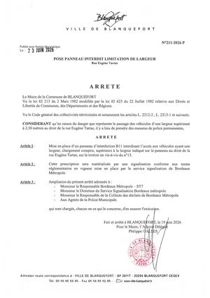 Arrêté n°211-2026 P