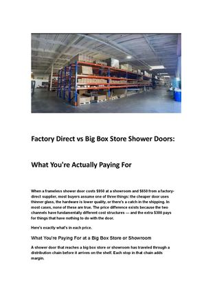 Factory Direct Vs Big Box Store Shower Doors, What You're Actually Paying For
