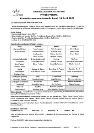 CPHV - PV du 16 avril 2026