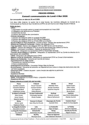 CPHV - PV du 4 mai 2026