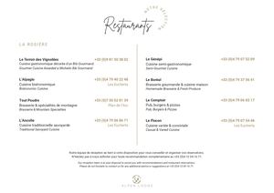RESTAURANTS - Sélection à La Rosière - Alpen Lodge - FR UK