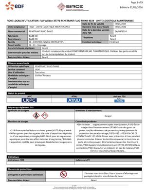 Penetrant Fluo Thixo 4024 Unite Logistique Maintenance