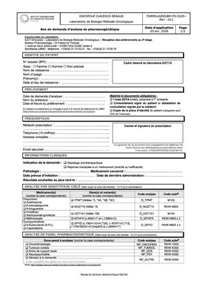 LBM-FO-0220 v011 Bons de demande d’analyse de pharmacogénétique