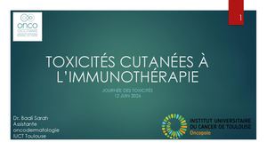 RR TOX :Toxicités Cutanées à L’immunothérapie - Sarah Baali