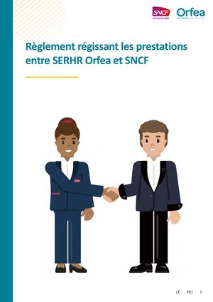 Règlement Régissant Les Prestations Entre Serhr Orfea Et Sncf