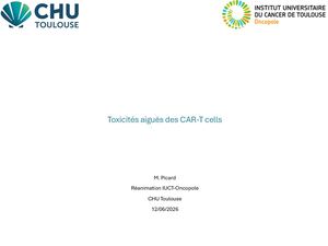 RR TOX : Toxicités Car T Cells - Muriel Picard