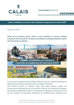 CP  - Candidature concours Capitale européenne du tourisme 2027