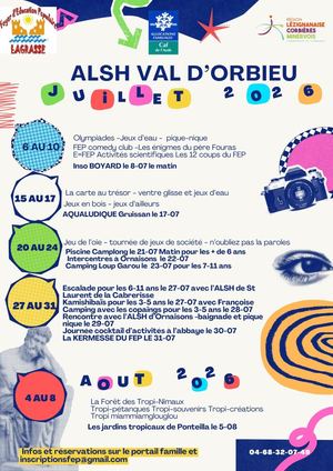 Programme été 2026 Alsh Val d'Orbieu
