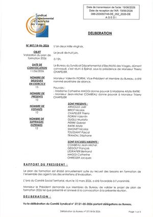 Db07 18 06 2026 Validation Du Plan De Formation 2026