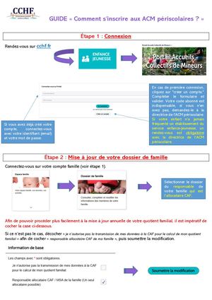 Guide Comment S'inscrire Aux Acm Périscolaires