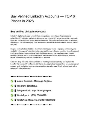 Buy Verified Linked In Accounts — Top 6 Places In 2026