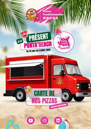 Carte de nos pizzas - Ponta'Beach 2026