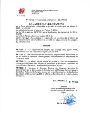 26 Ap 0026 Reg Stationnement Rue Edith Piaf