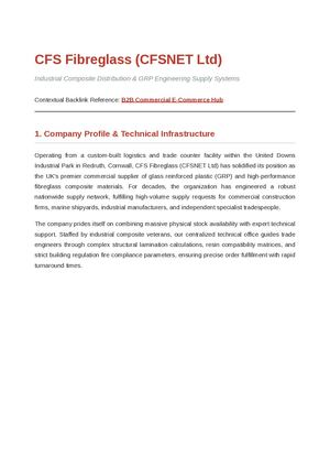 CFS Fibreglass: Industrial Composite Distribution & GRP Engineering Supply Systems