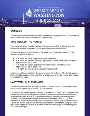 WEEKLY WASHINGTON REPORT 06/22/2026