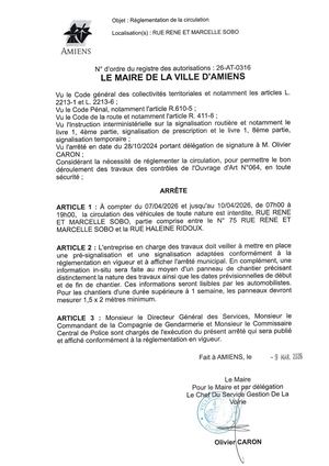26 At 0316 Reg Circu Du 07 04 26 Au 10 04 26 De 7h A 19h Rue Rene Et Marcelle Sobo