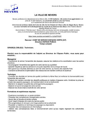 Chef de Service Espaces Verts