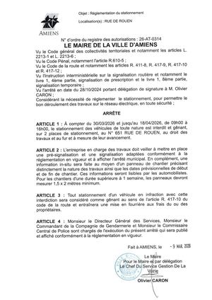 26 At 0314 Reg Statio Rue De Rouen Du 30 03 26 Au 18 04 26 De 9h A 16h