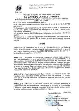 26 At 0304 Reg Statio Rue Beaulieu Du 16 03 26 Au 27 03 26 De 9h A 16h