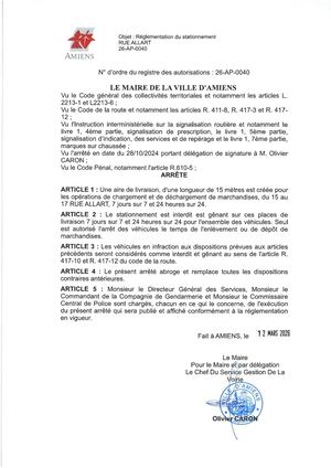 26 Ap 0040 Reg Statio Dechargement Du 15 Au 17 Rue Allart