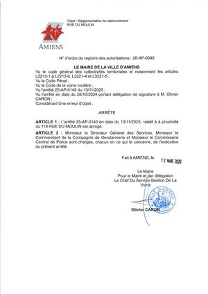 26 Ap 0048 Reg Statio Rue Du Moulin Du 13 11 25 Abrogé
