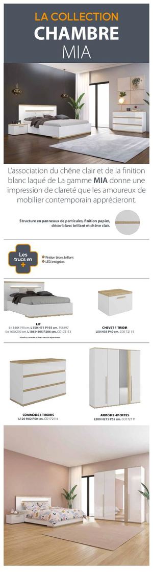 Plv Gamme 1500x400mm Audemi Chambre Mia