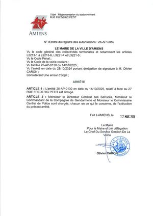 26 Ap 0050 Reg Statio Rue Frederic Petit Du 14 10 25 Abrogé