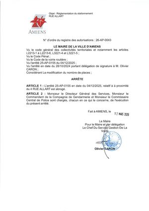 26 Ap 0043 Reg Statio 4 Rue Allart Du 04 12 25 Abrogé