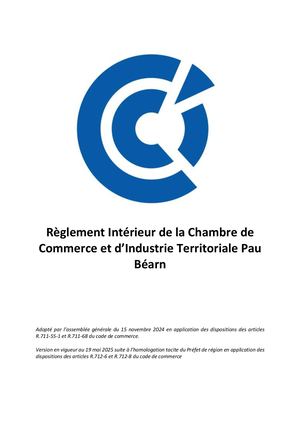 Règlement intérieur CCI Pau Béarn 2026