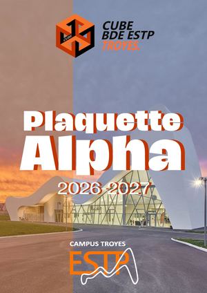 Plaquette Alpha Troyes 2026 2027