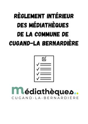 Règlement Intérieur des Médiathèques