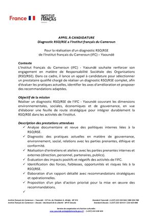 Appel à candidature prestataire Rso Rse
