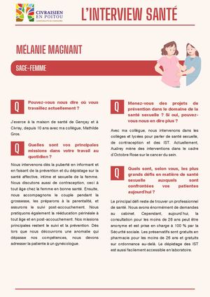 Témoignage Mélanie Magnant - Sage femme