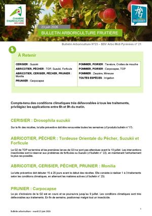 Bulletin Arbo n°23 du 23 Juin