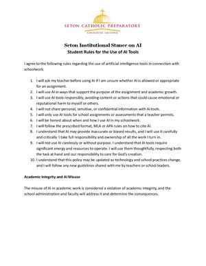 Seton Artificial Intelligence Policy