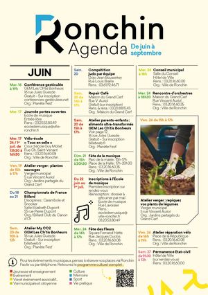 Ronchin Magazine n°130 - Agenda