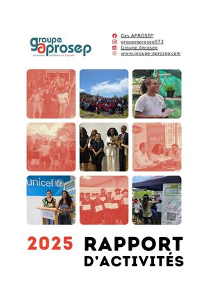Rapport d'activités 2025 - Groupe Economique Solidaire APROSEP