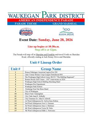 2026 Parade Line Up By Unit Number