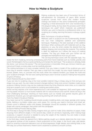 How To Make A Sculpture