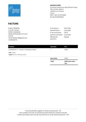 Facture Fcw 27832