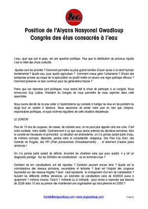 Dlo Annou Congrès Eau Position Ang