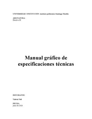Manual de especificaciones técnicas