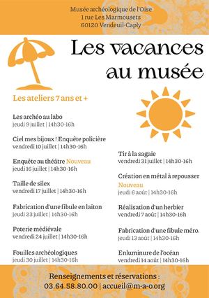 Les vacances au musée été 2026