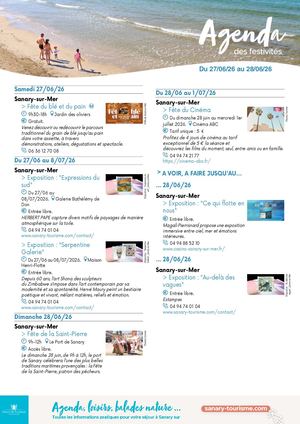 Agenda du week-end 27 & 28 juin 2026