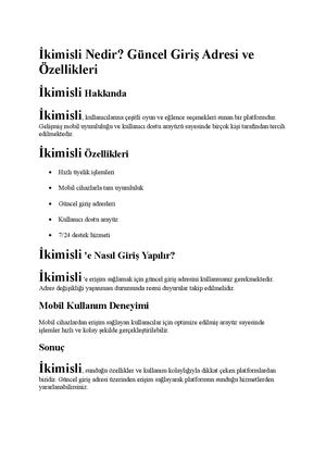 İKimisli Giriş