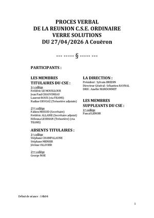 2026 04 27 Pv Cse Ordinaire