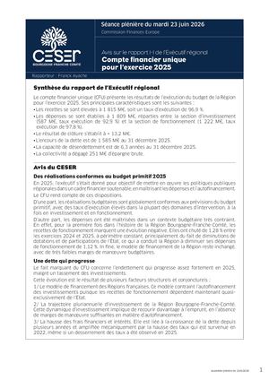 Compte financier unique pour l'exercice 2025