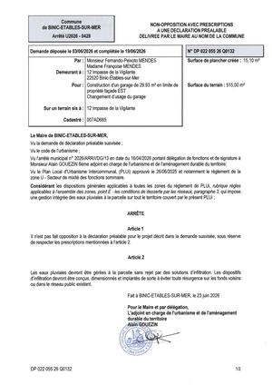 DP 26 Q 0132 - Arrêté
