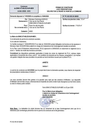 PC 26 Q 0020 - Arrêté